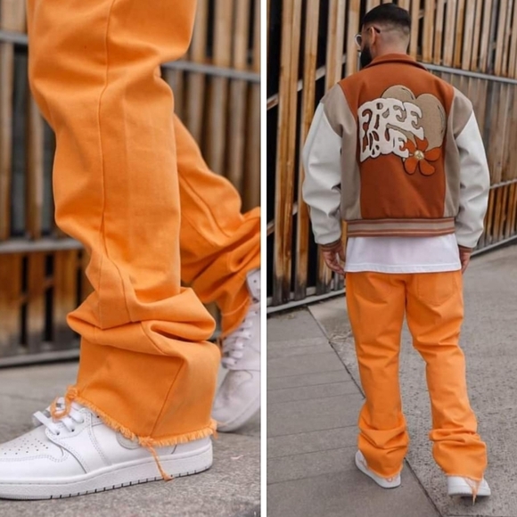 MNML Orange Men's B251 Flare Denim Jeans Men's size 30x32 Button fly - Picture 15 of 16